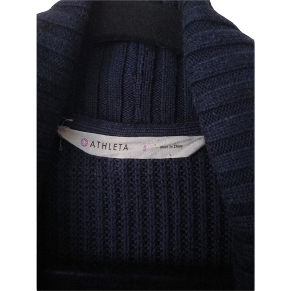 Athleta Blue White Stripe Chunky Open Cardigan S - Picture 8 of 13